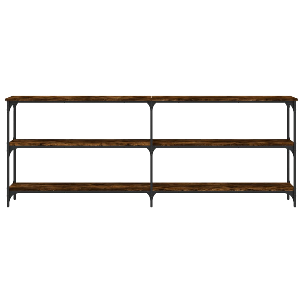 Console Table Smoked Oak 200x29x75 cm Engineered Wood